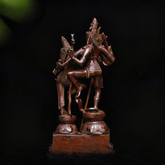 Vintage Brass Shiva Parvati Dancing Sculpture