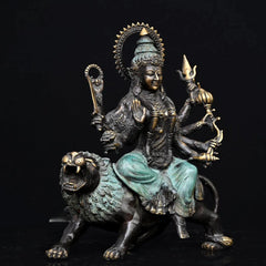 Vintage Handcrafted Bronze Durga Idol