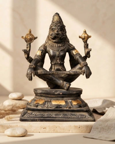 Yoga Narasimha Brass Statue