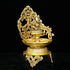 Brass Ganesha antique Urli / Diya
