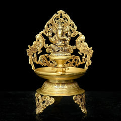 Brass Ganesha antique Urli / Diya