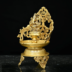 Brass Ganesha antique Urli / Diya