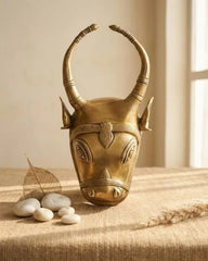 Indian Handcrafted Brass Cow Head Wall Hung