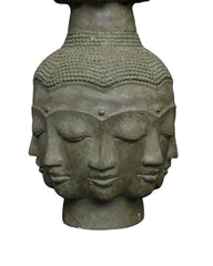 Tower of Tranquility: 40 Buddha Heads -Antique Bronze Sculpture (97 cm)