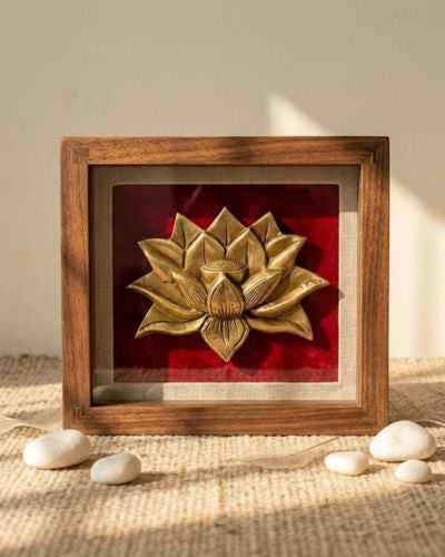Brass Lotus Wall Hanging Frame
