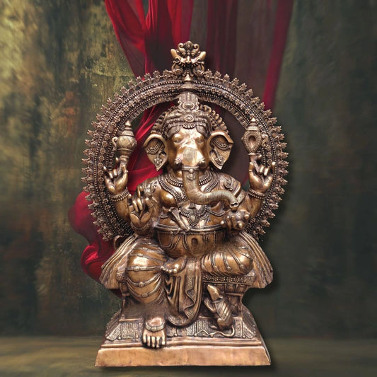 Massive Pure Brass Lord Ganesha Statue