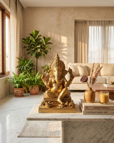 Buy Brass Ganesha Pooja Sitting With Base