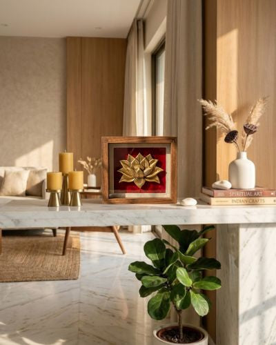 Brass Lotus Wall Hanging Frame