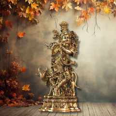 Brass Cow Krishna