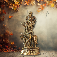 Brass Cow Krishna