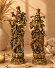 BRASS DETAILED RADHA KRISHNA IDOL