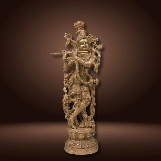 BRASS DETAILED RADHA KRISHNA IDOL