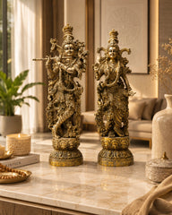 BRASS DETAILED RADHA KRISHNA IDOL