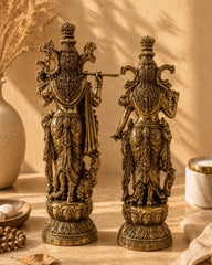BRASS DETAILED RADHA KRISHNA IDOL