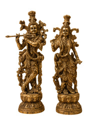 BRASS DETAILED RADHA KRISHNA IDOL