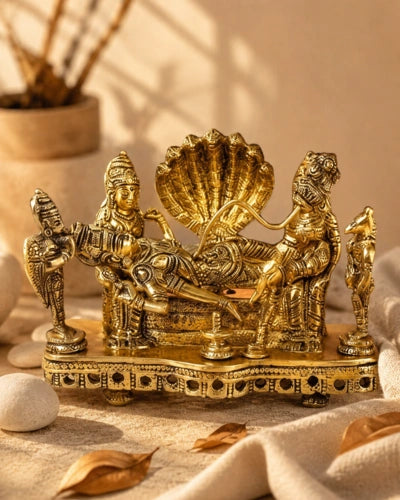 BRASS IDOL OF VISHNU PADMANATH