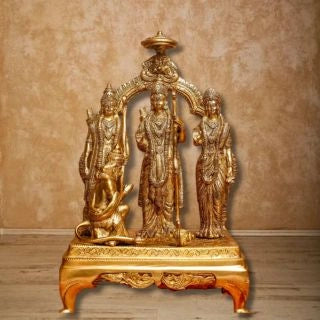Brass Ram Darbar Idol With Ring