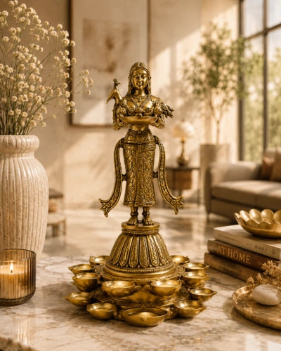 BRASS STANDING DEEP LAXMI