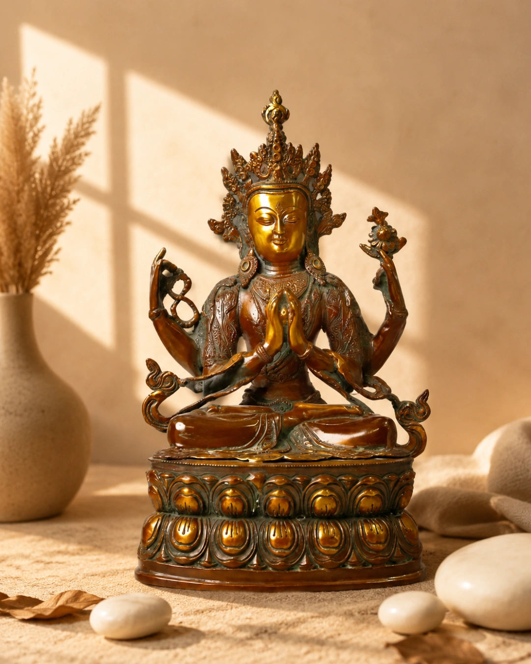 BRASS TARA HINDU DEITY STATUE