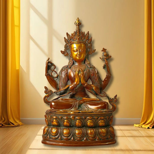 BRASS TARA HINDU DEITY STATUE