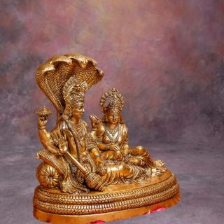 Brass Vishnu Laxmi Statue