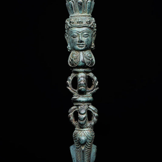 Balinese Bronze Dagger with Face of Buddha