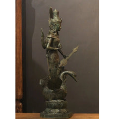 Balinese Broze Saraswati On Swan