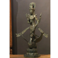 Balinese Broze Saraswati On Swan