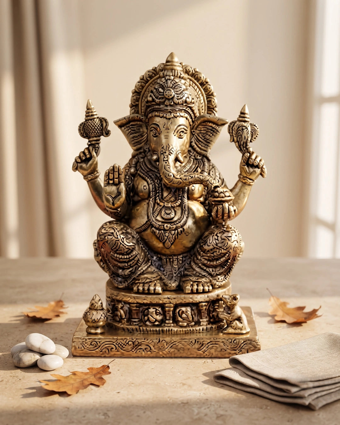 Brass Asta Ganapathy Idols