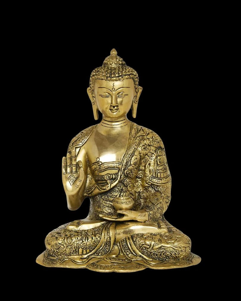 Brass Blessing Buddha Golden