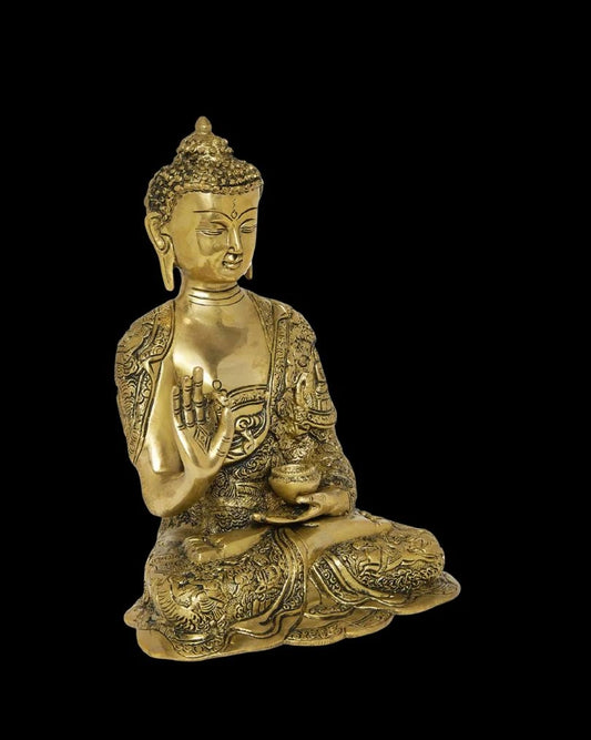 Brass Blessing Buddha Golden