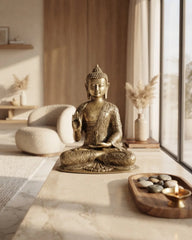 Brass Blessing Buddha Golden