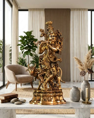 Brass Cow Krishna