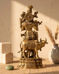 Brass Cow Krishna