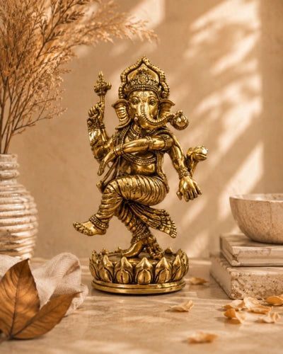 Brass Dancing Ganesh Large