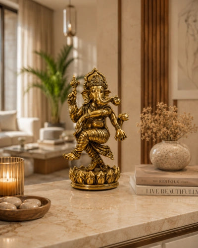 Brass Dancing Ganesh Large