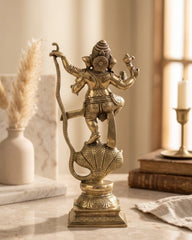 Brass Dancing Ganesh On Cobra