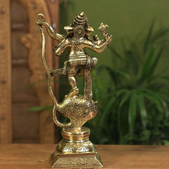 Brass Dancing Ganesh On Cobra