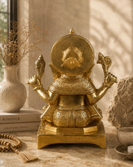 Brass Ganesh Murti Valampuri Vinayagar Idol