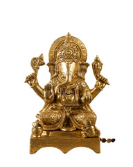 Brass Ganesh Murti Valampuri Vinayagar Idol