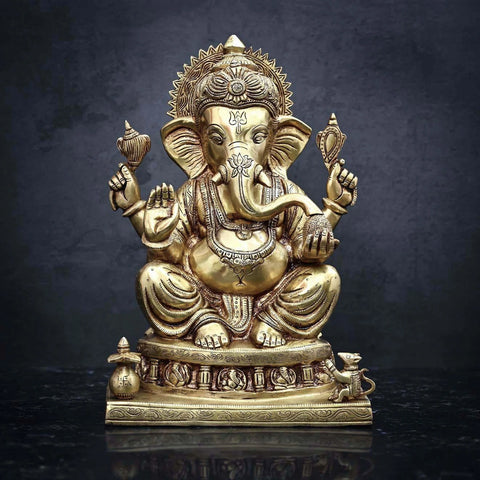 Brass Ganesha Idol Statue