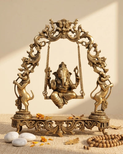 Buy Brass Ganesha On Prabhawali Swing