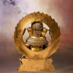 Brass Ganesha Sitting on Lotus with Pag