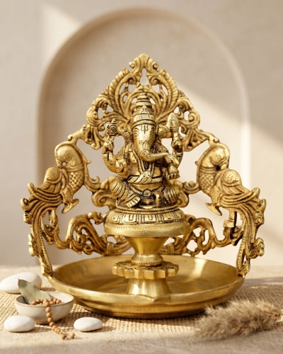 Buy Brass Ganesha antique Urli-Diya Online