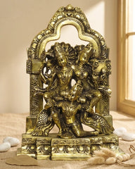 Brass Garuda Carrying Vishnu and Laxmi