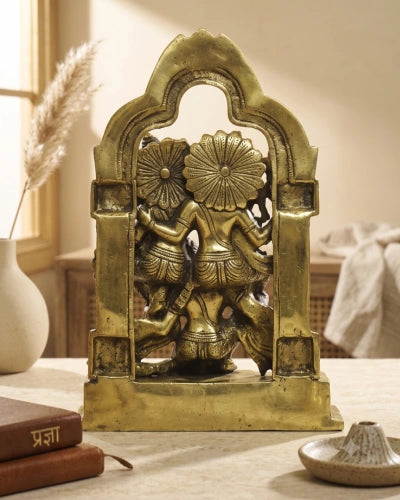 Brass Garuda Carrying Vishnu and Laxmi
