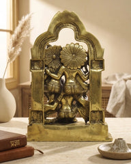 Brass Garuda Carrying Vishnu and Laxmi