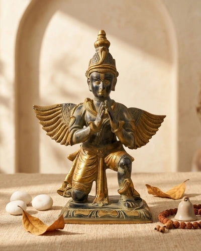 Buy Brass Garuda in Namaskar Mudra
