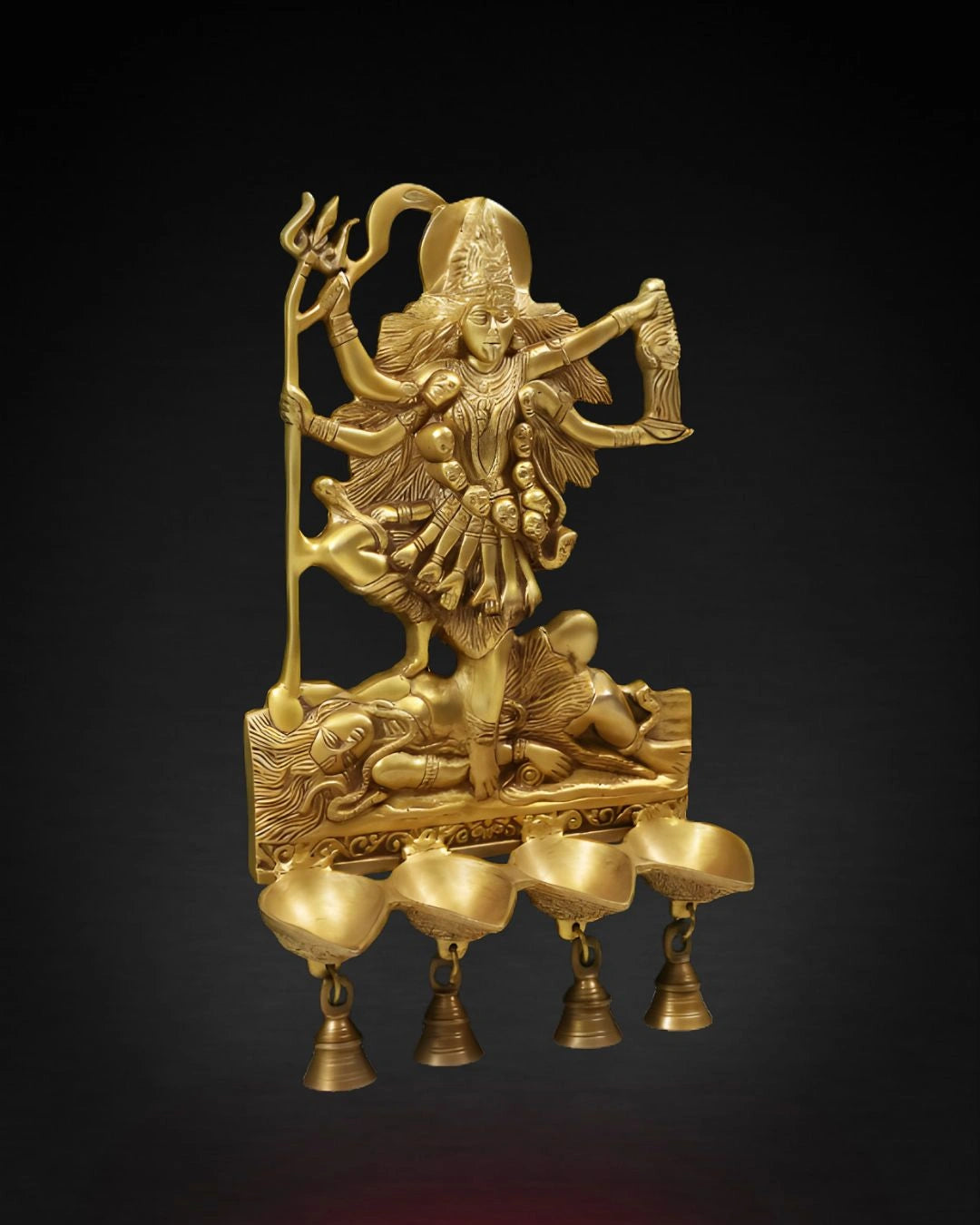 Buy Brass Goddess Kali Wall Hanging Lamps with Bells