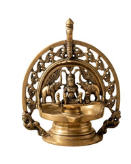 Brass Handcrafted Hanging Gaj-Laxmi Oil Lamp